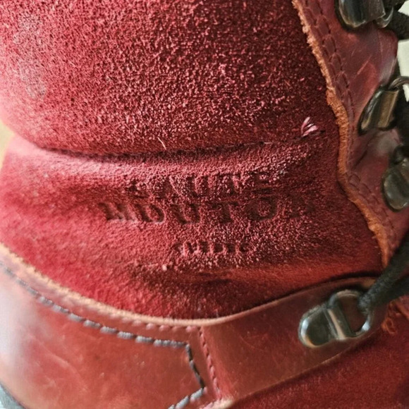 Saute Mouton Riley Suede Leather Boho Fall Winter  Women's Ankle Boots Red Sz 38 - Picture 9 of 16